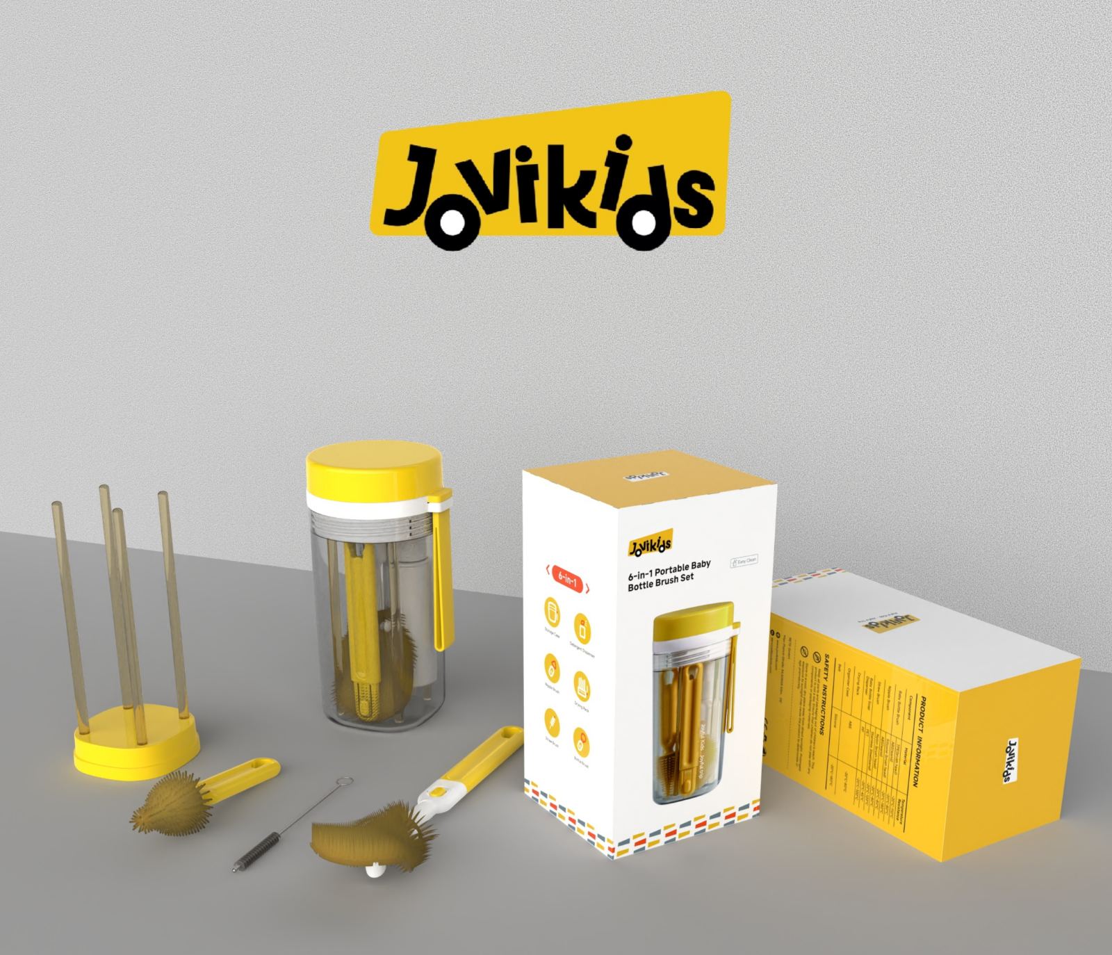 Jovikids Portable Bottle Brush Set