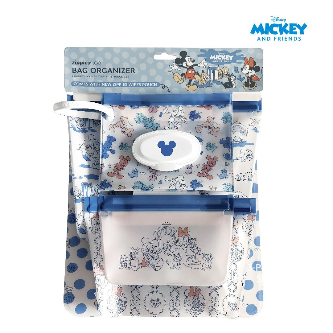 Zippies Lab Disney 5-pc Bag Organizer Set With New Wipes Pouch