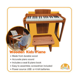 Mini Maestro: Wooden Kids Piano 37 keys