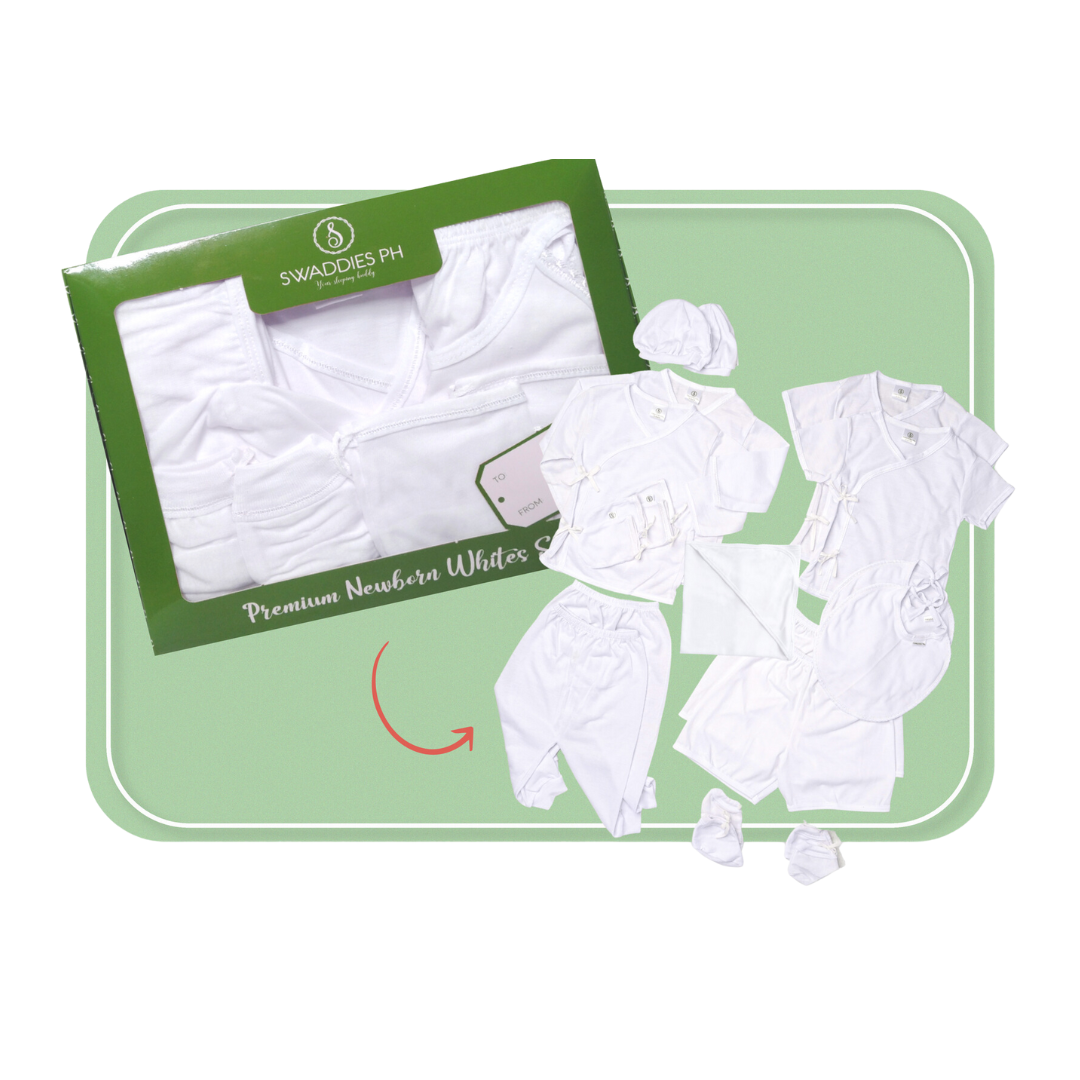 Swaddies Newborn White Set
