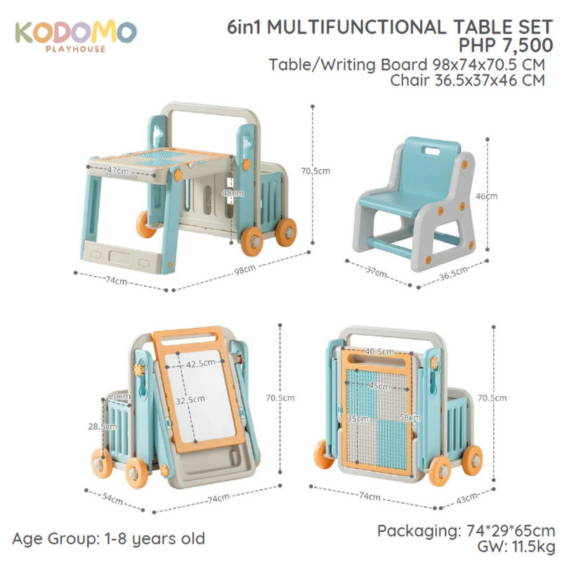 Kodomo Playhouse 6-in-1 Multifunctional Table Set