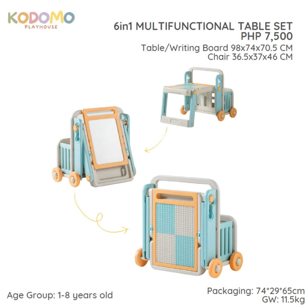 Kodomo Playhouse 6-in-1 Multifunctional Table Set