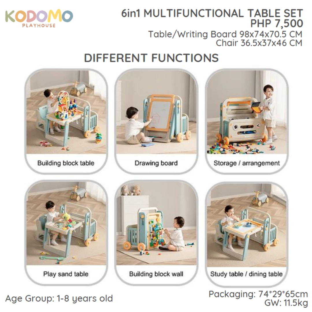 Kodomo Playhouse 6-in-1 Multifunctional Table Set