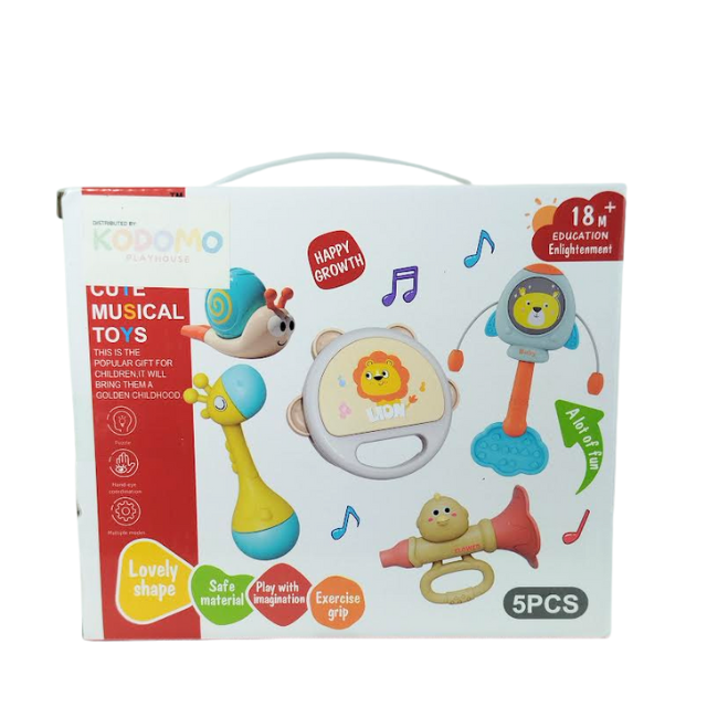 Kodomo Playhouse Cute Musical Rattle Toys 5pc set