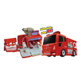 Tomica World Transform! Fire Truck - Fire Station
