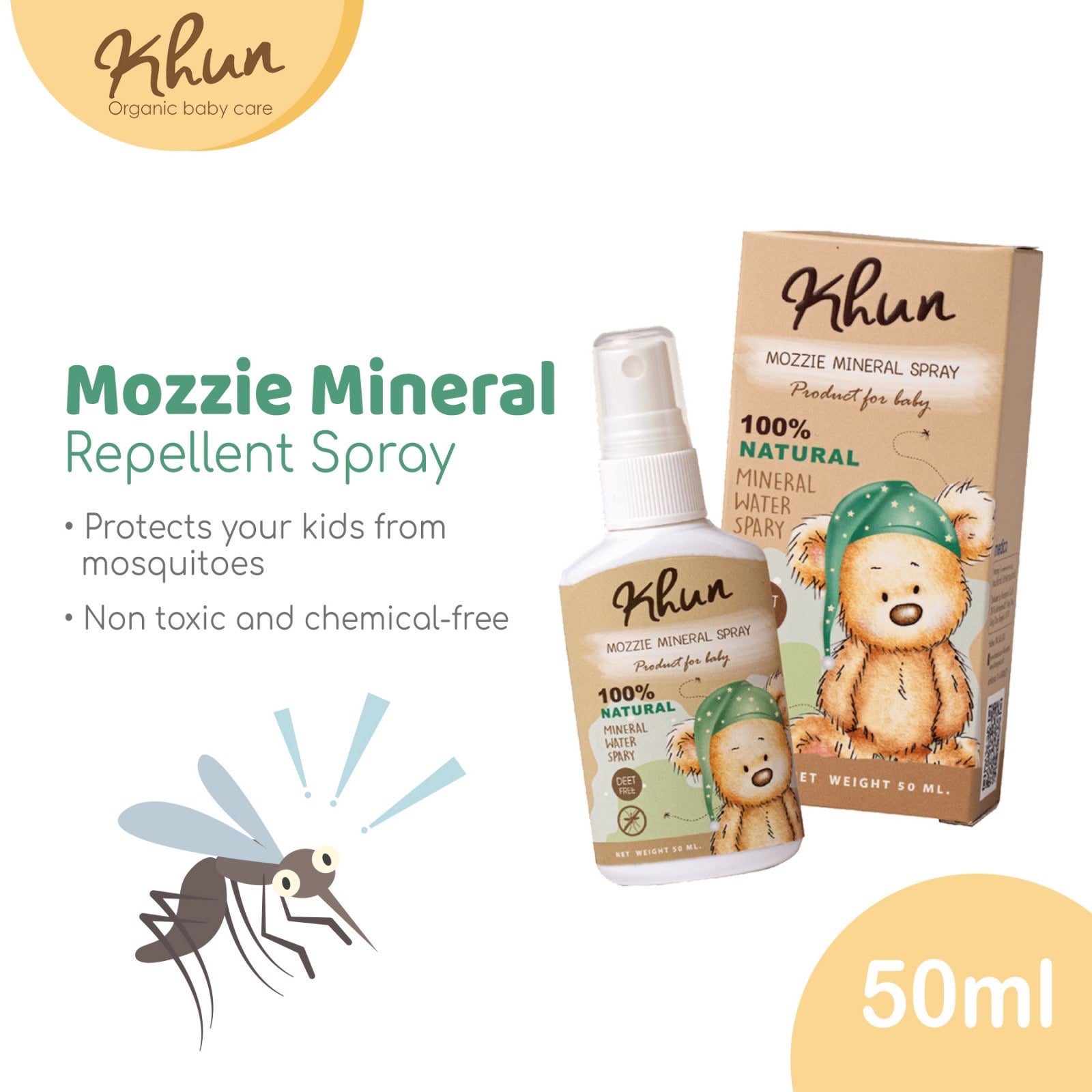 Khun Mozzie Anti-Mosquito Repellent Mineral Spray