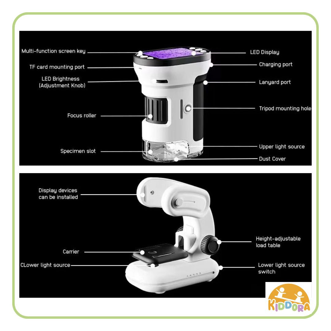 Kiddora Kids 3-Way Microscope LED HD