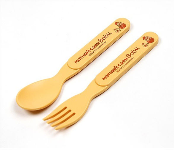 Mother's corn Step Up Spoon & Fork Set