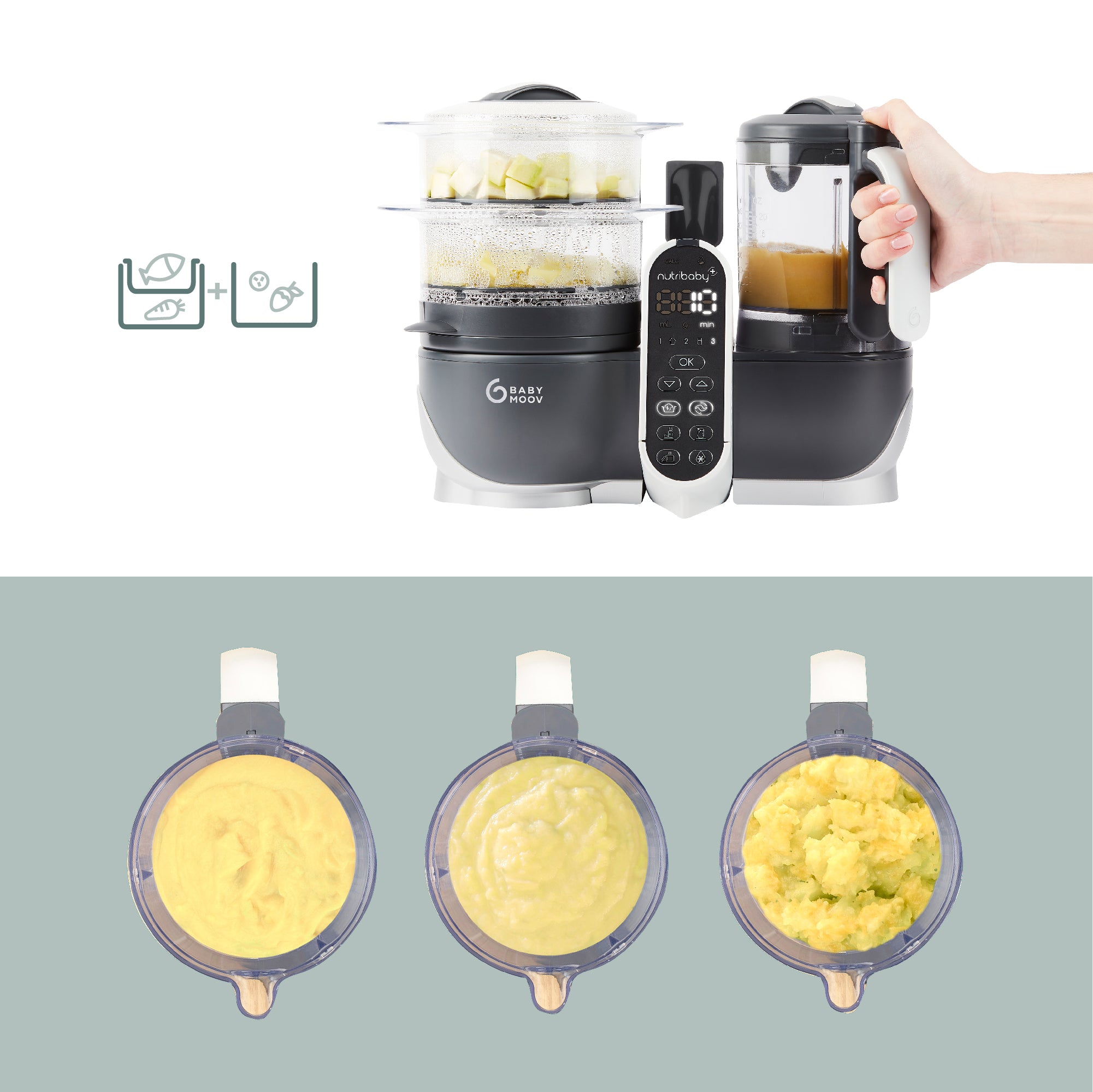 Babymoov Nutribaby+ 6-in-1 Multi-Purpose Baby and Adult Food Processor
