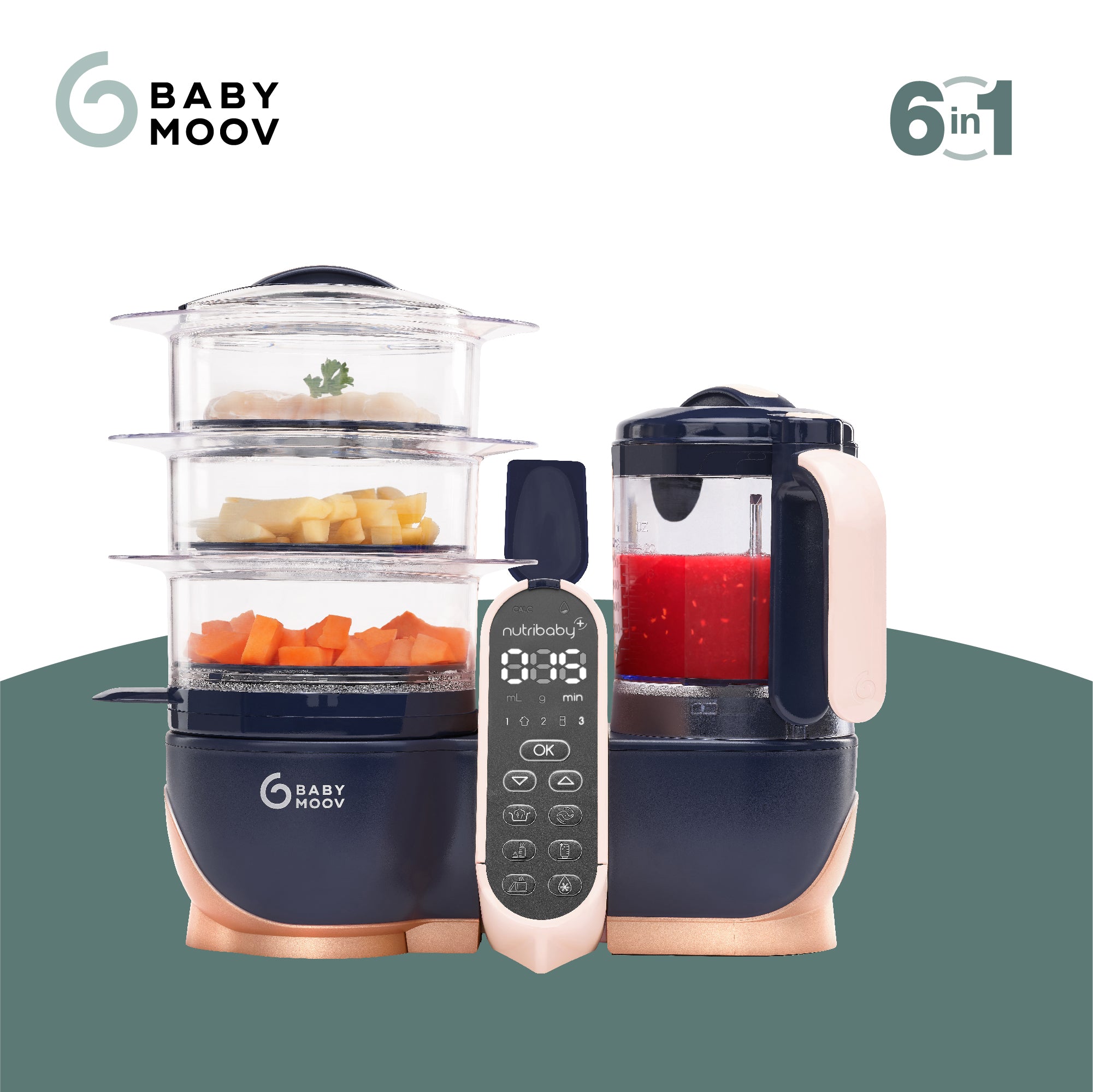 Babymoov Nutribaby+ XL 6-in-1 Large Capacity Multi-Purpose Baby and Adult Food Processor