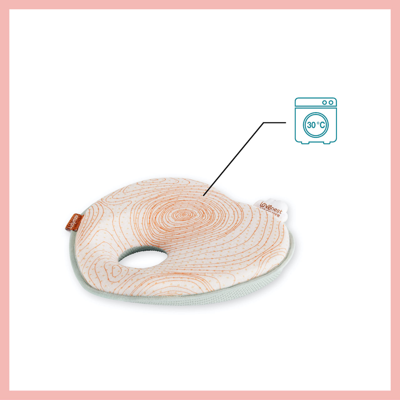 Babymoov Lovenest Natural Care Anti-Bacterial Anti Flat-Head Ergonomic Pillow