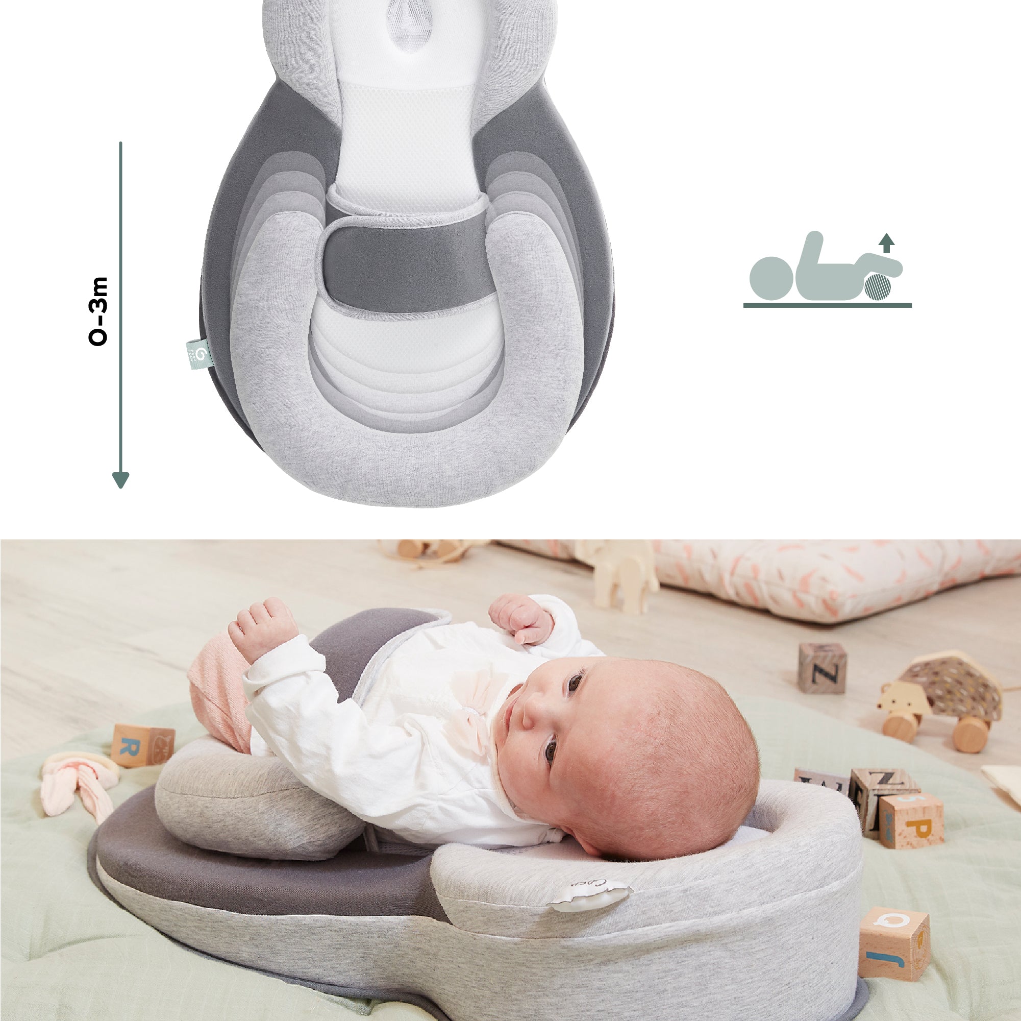 Babymoov Cosydream+ Elevated Ergonomic Newborn Baby Lounger