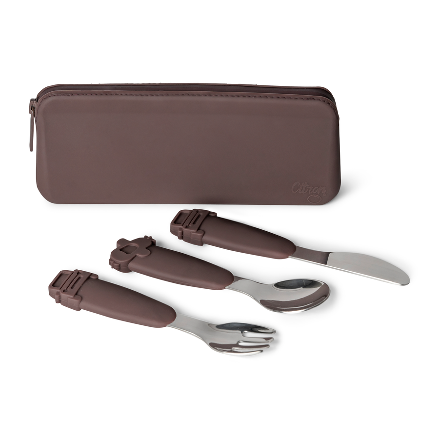Citron Silicone Cutlery Set with Pouch