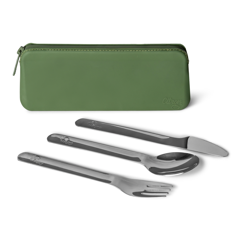 Citron Stainless Steel Cutlery with Pouch