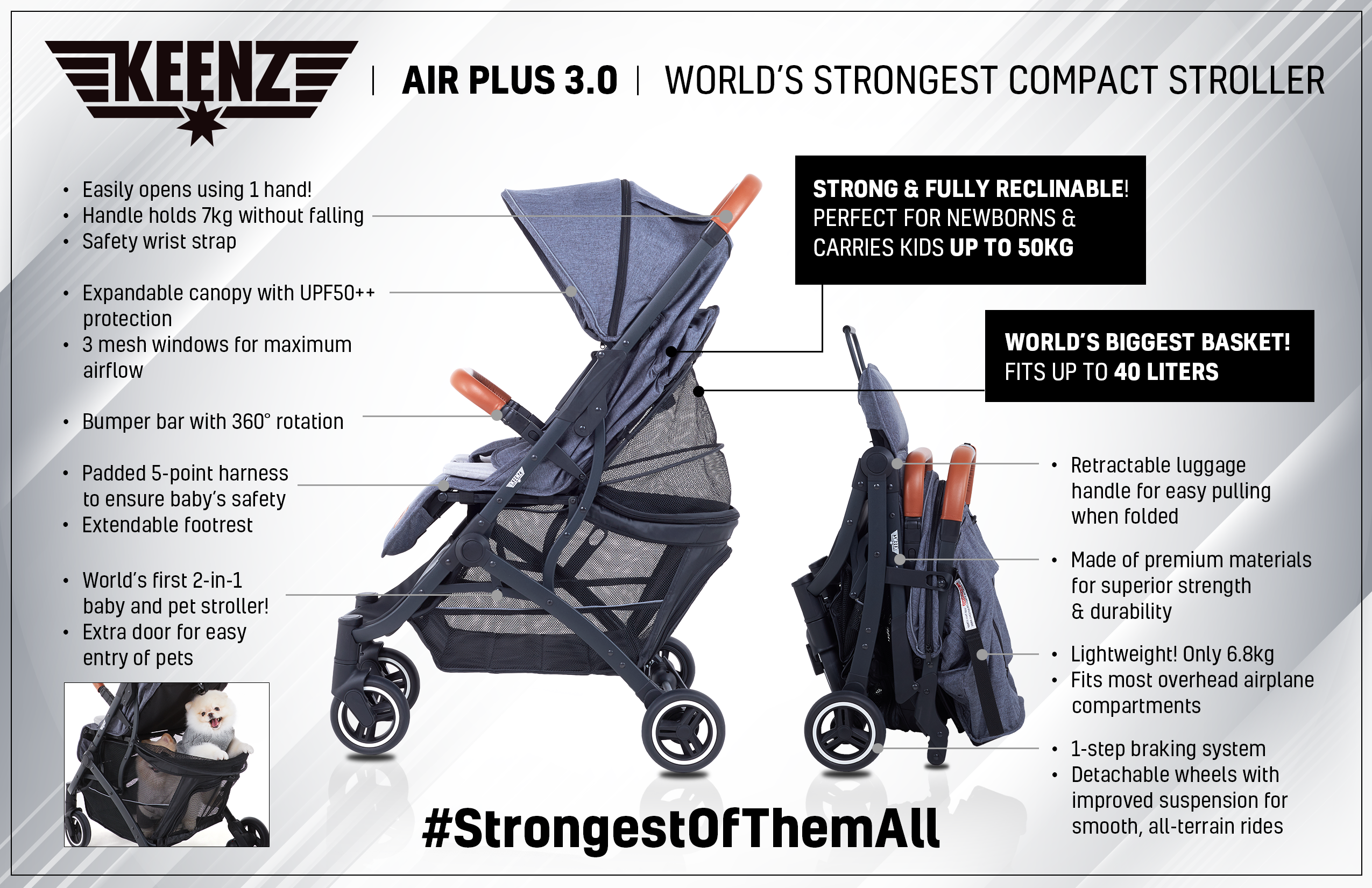Keenz Air Plus 3.0 Ultimate Compact Stroller
