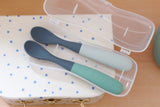 Beaba 1st Age Silicone Spoons Set Two-Toned Cased