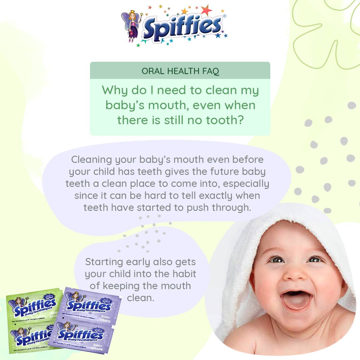Spiffies Baby Teething & Gum Wipes
