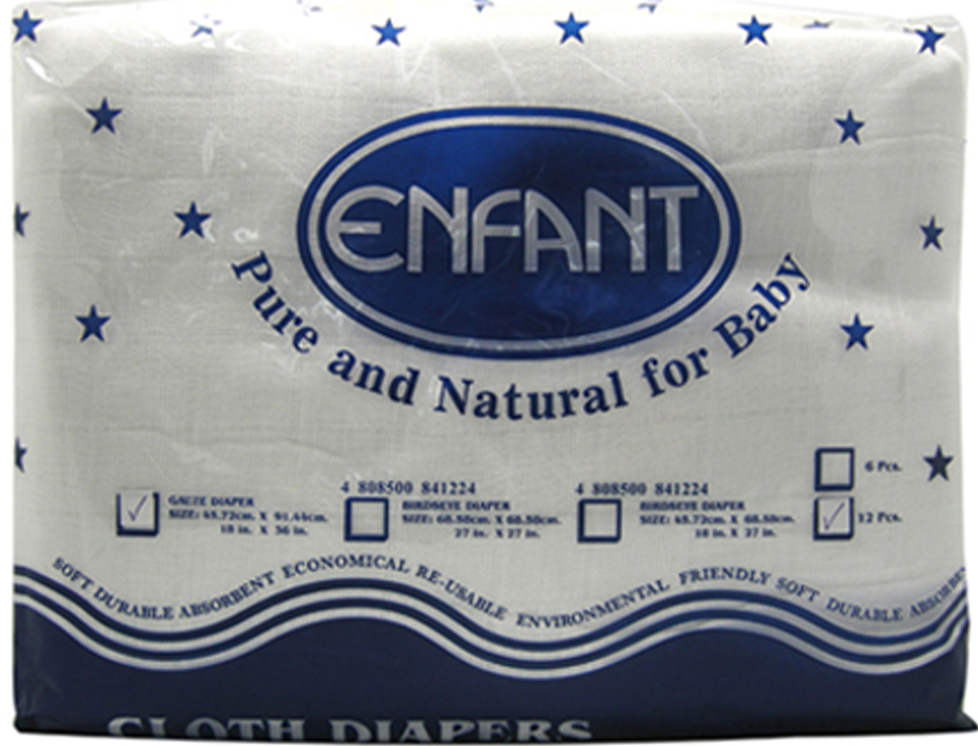 Enfant Baby Lampin Birdseye Cloth Diaper 18” x 27” - 12 pcs