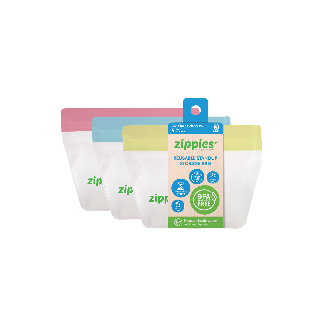 Zippies Color Reusable Standup Bags - Small