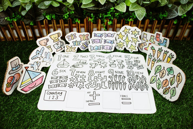 DrawnBy Washable Silicone Coloring Mat - Counting 123