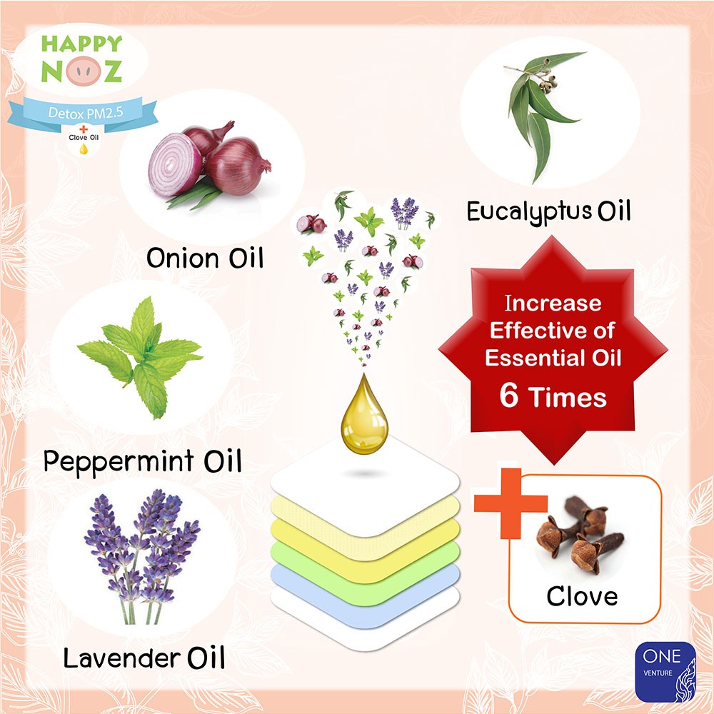 Happy Noz Organic Onion Sticker Detox PM 2.5 4's - Mighty Baby PH