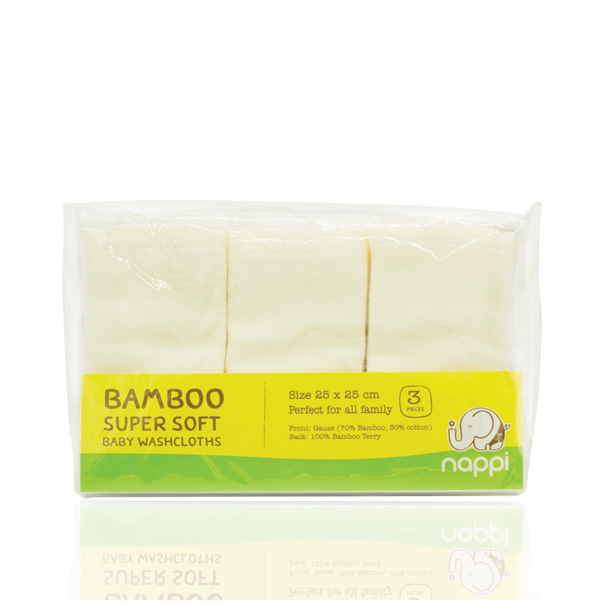 Nappi Bamboo Gauze Washcloth 3's - Mighty Baby PH
