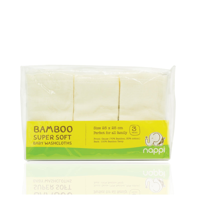 Nappi Bamboo Gauze Washcloth 3's - Mighty Baby PH