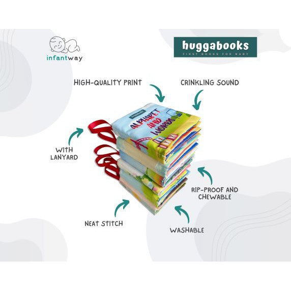 Infantway Huggabooks Early Learning Cloth Book Set