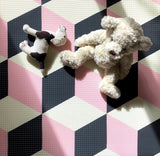 Play with Pieces - Pink Leaf/Geo Playmat - Mighty Baby PH