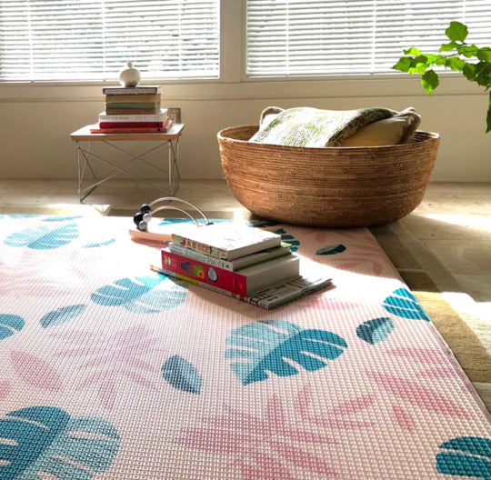 Play with Pieces - Pink Leaf/Geo Playmat - Mighty Baby PH