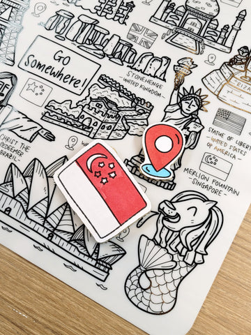 DrawnBy Washable Silicone Coloring Mat - Go Somewhere