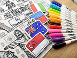 DrawnBy Washable Silicone Coloring Mat - Go Somewhere