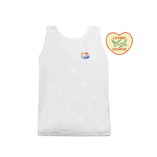 Loving Couple 100% Natural Cotton Girls Sando 3pcs (White)