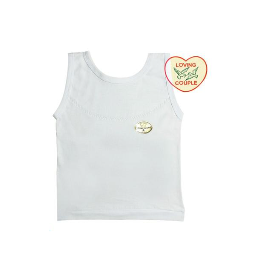 Loving Couple 100% Natural Cotton Girls Sando 3pcs (White)