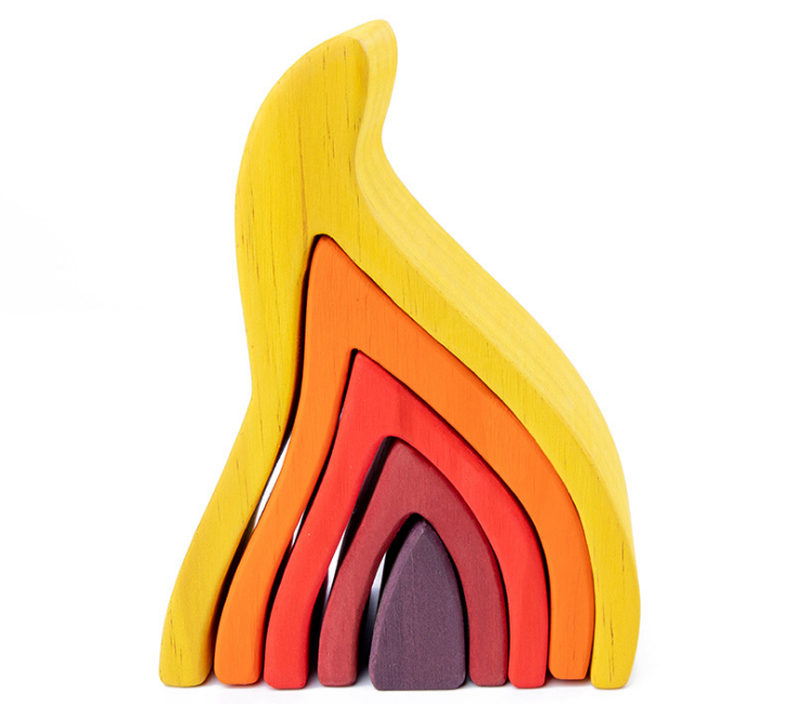 Wooden Puzzle Blocks - Rainbow