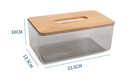 UrbanFinds Acrylic Tissue Holder with Bamboo Lid (TL25004PS)