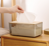 UrbanFinds Acrylic Tissue Holder with Bamboo Lid (TL25004PS)