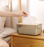 UrbanFinds Acrylic Tissue Holder with Bamboo Lid (TL25004PS)