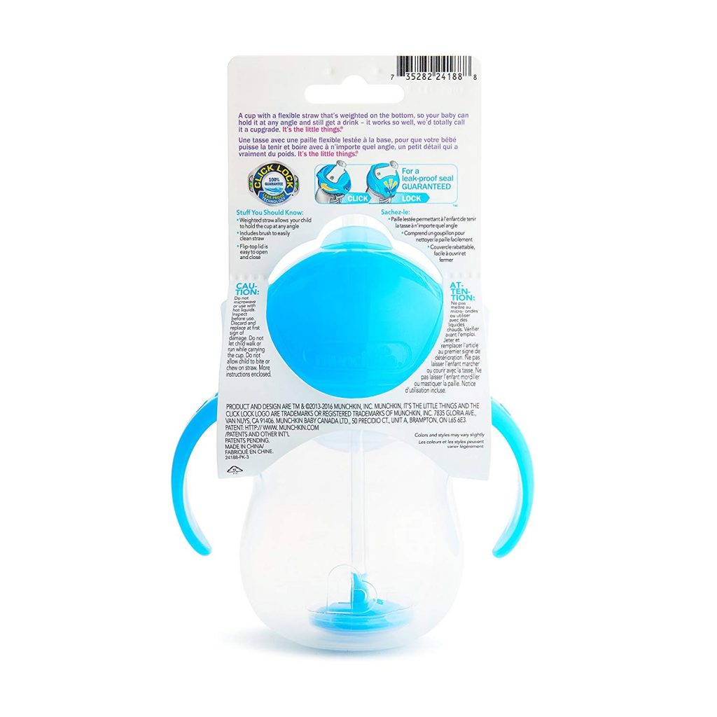 Munchkin Click Lock Weighted Flexi-Straw Cup – 7oz