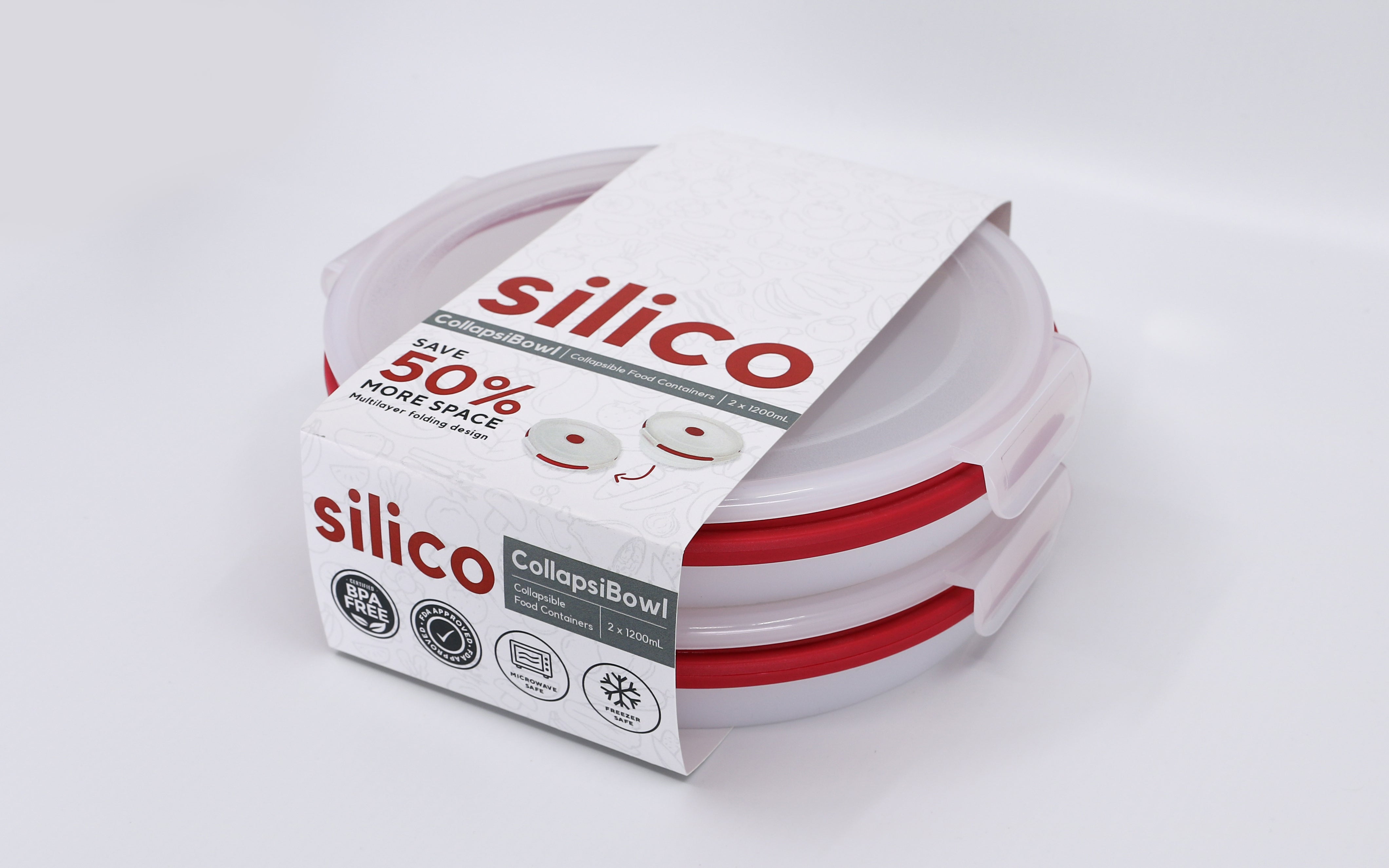Silico CollapsiBowl X-Large (Set of 2 - 1200 mL)