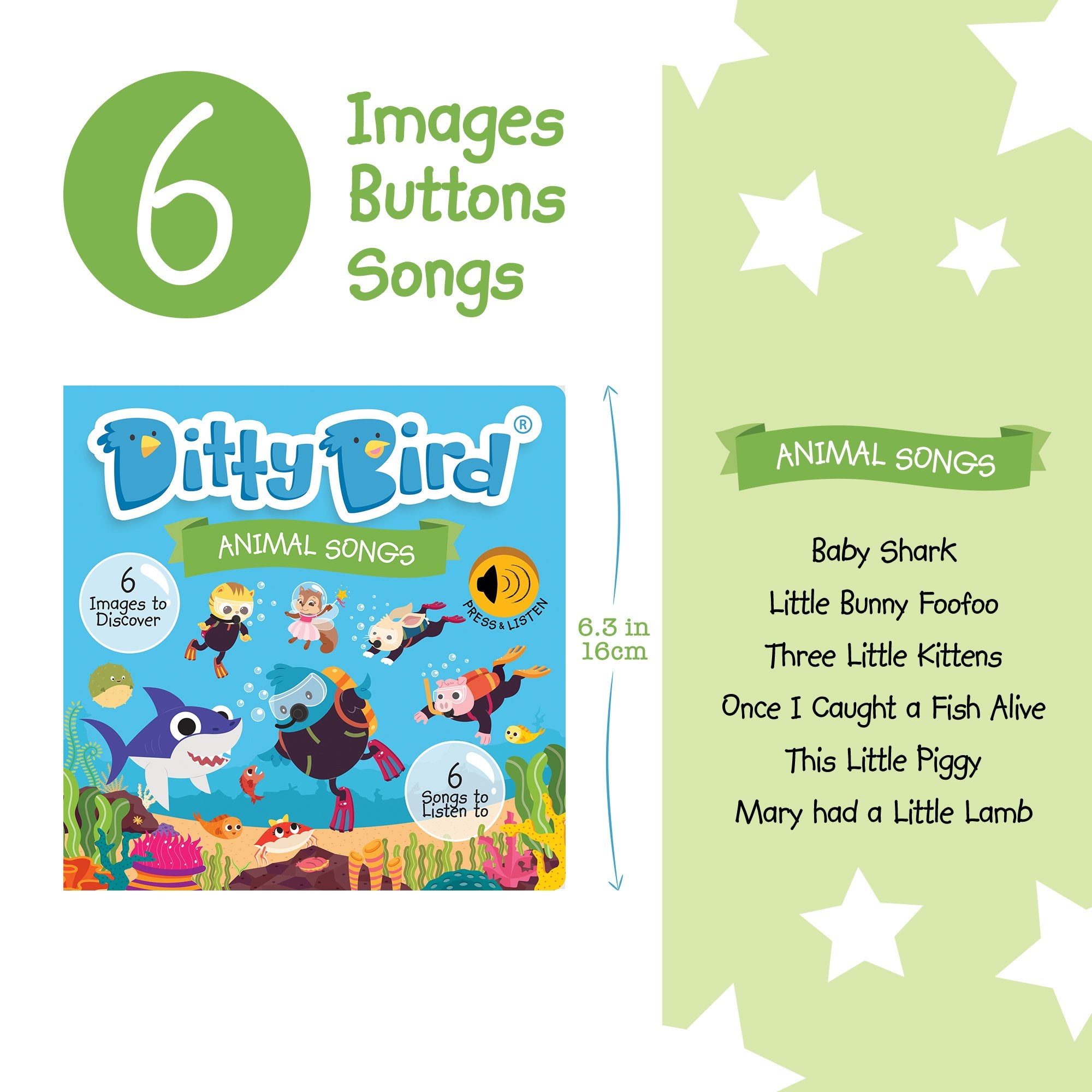 Ditty Bird Musical Book - Animal Songs
