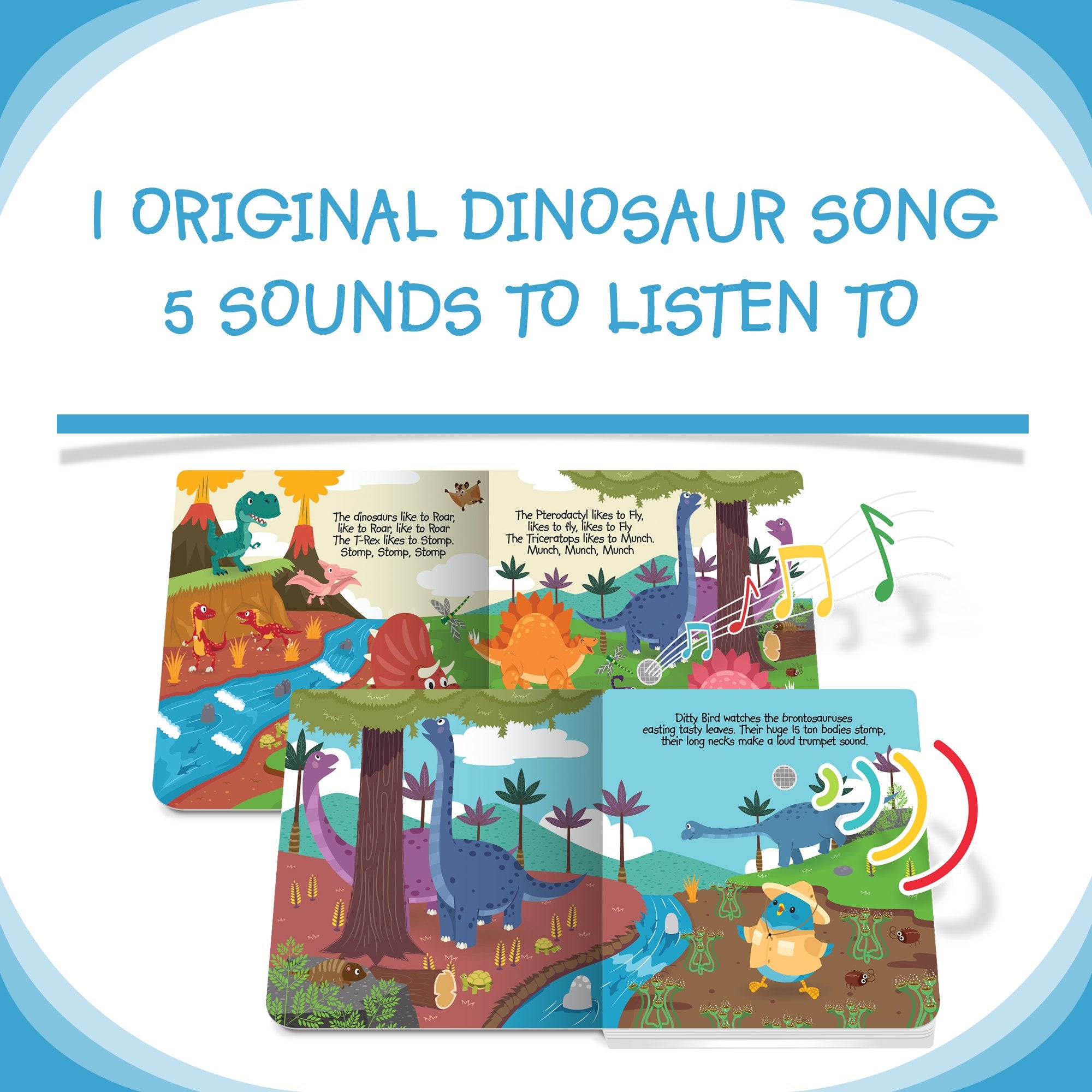 Ditty Bird Musical Book - Dinosaur Sounds