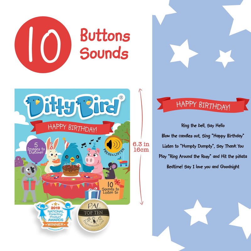 Ditty Bird Musical Book - Happy Birthday