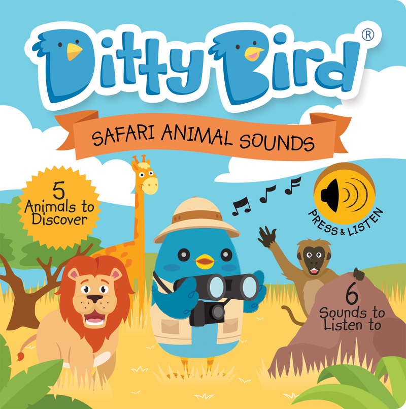 Ditty Bird Musical Book - Safari Animal Sounds