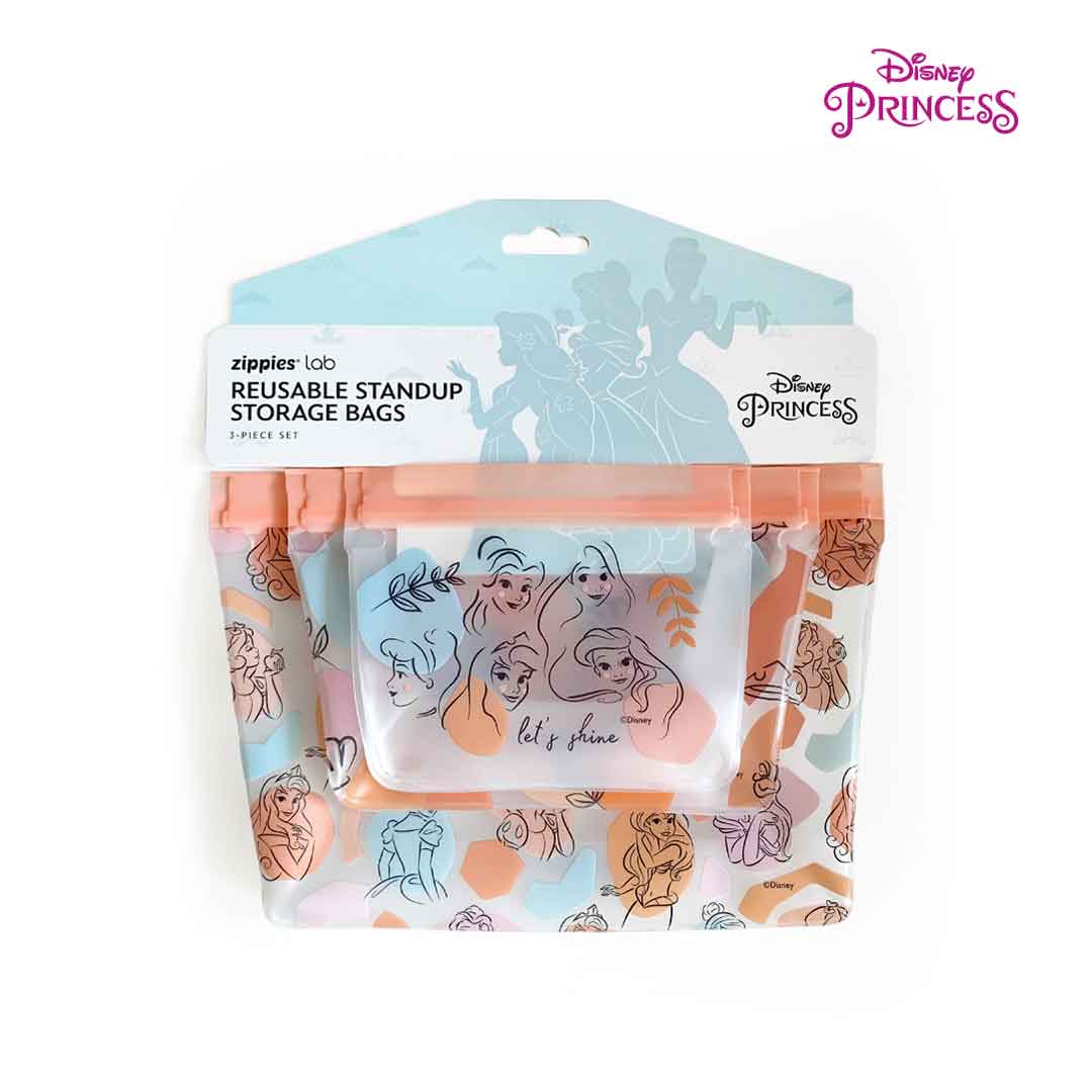 Zippies Lab Disney Princess Pastel Confetti Standup Storage Bag 3-pc Set