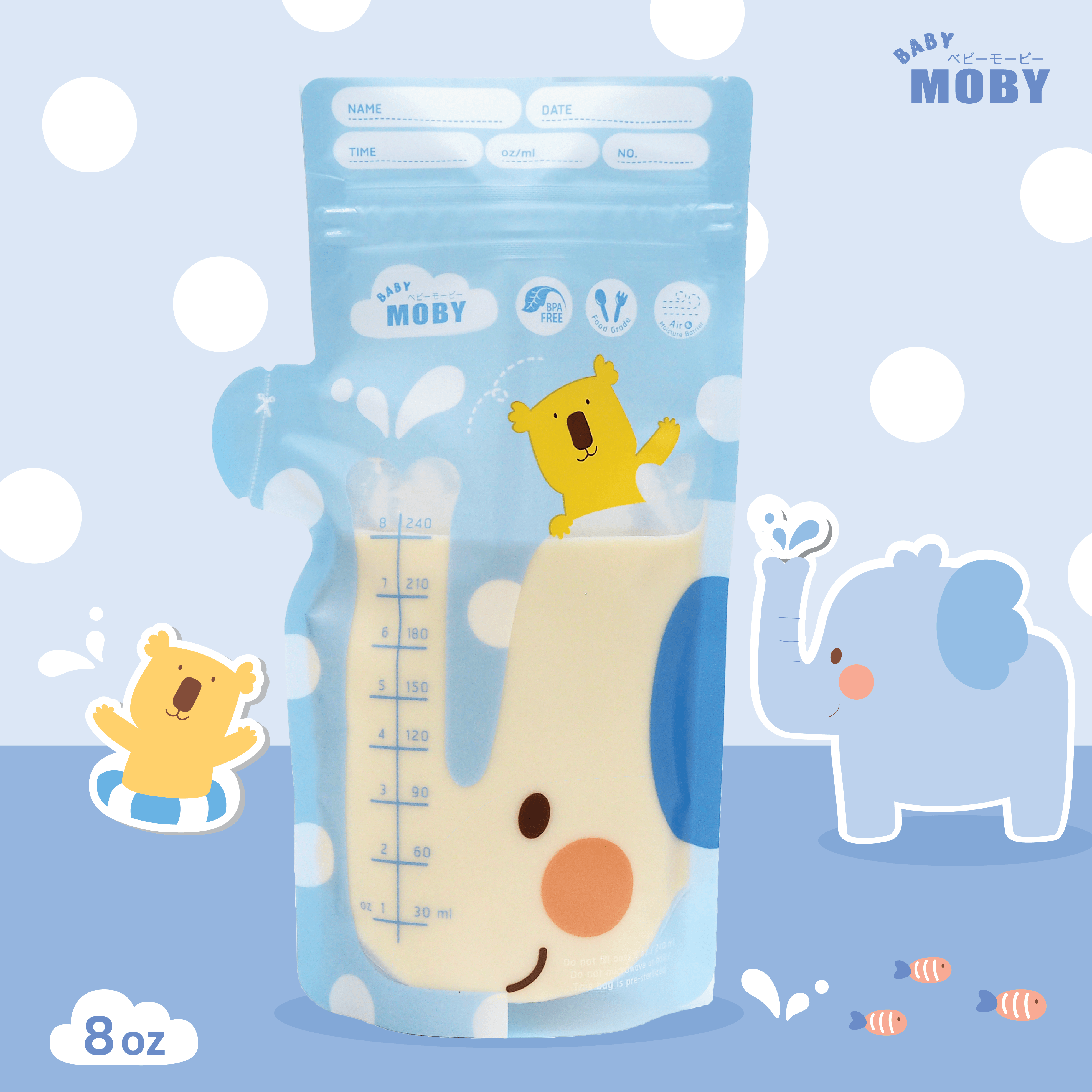 Baby Moby Breastmilk Storage Bags 8oz