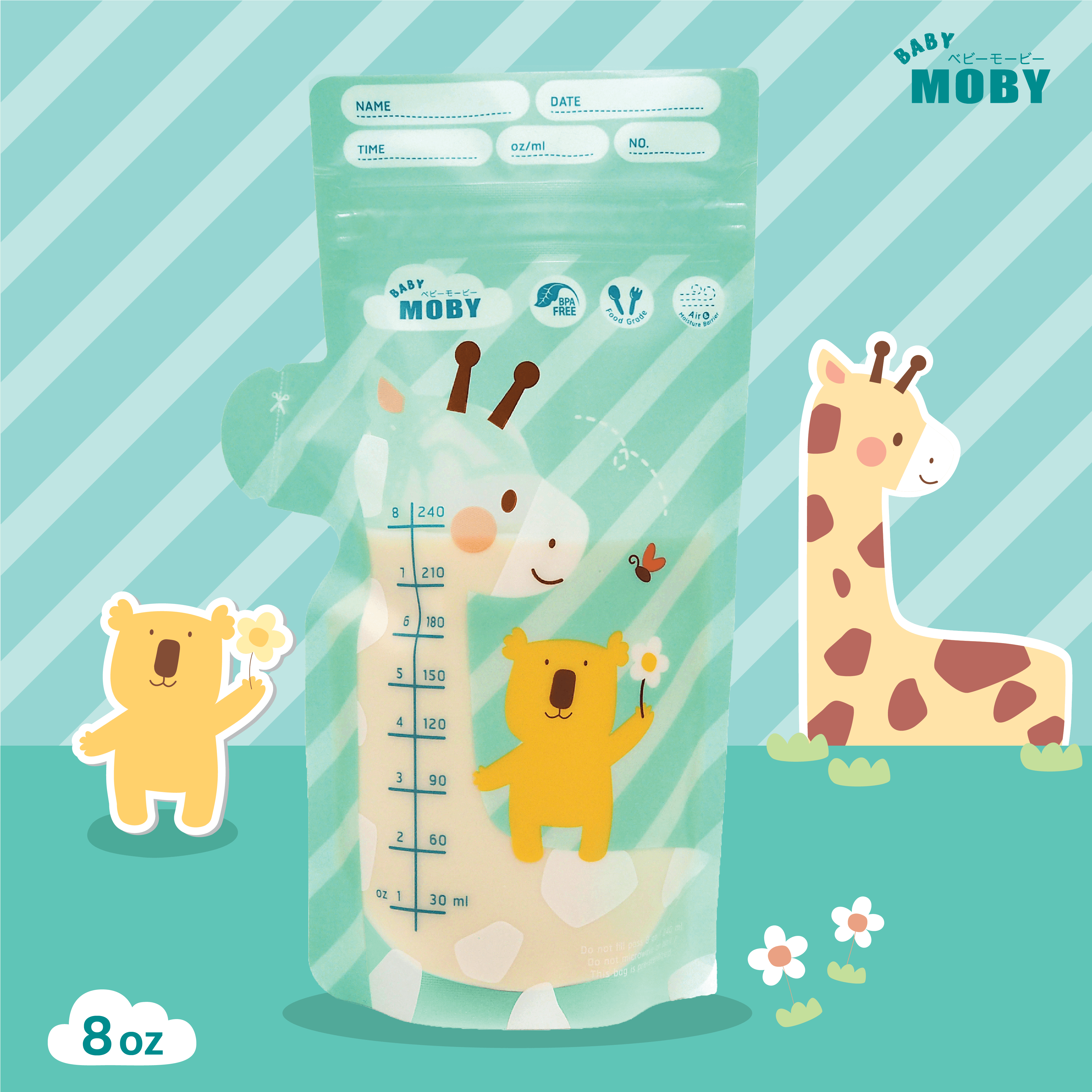 Baby Moby Breastmilk Storage Bags 8oz