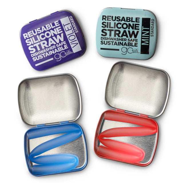 GoSili Reusable Standard Silicone Straw with Travel Tin Case