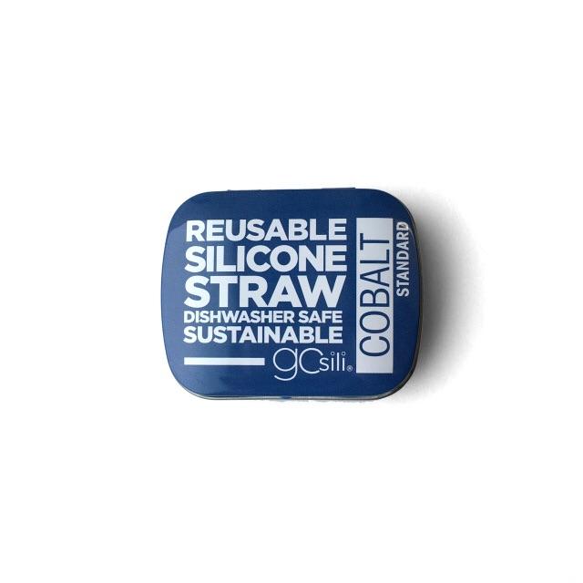 GoSili Reusable Standard Silicone Straw with Travel Tin Case