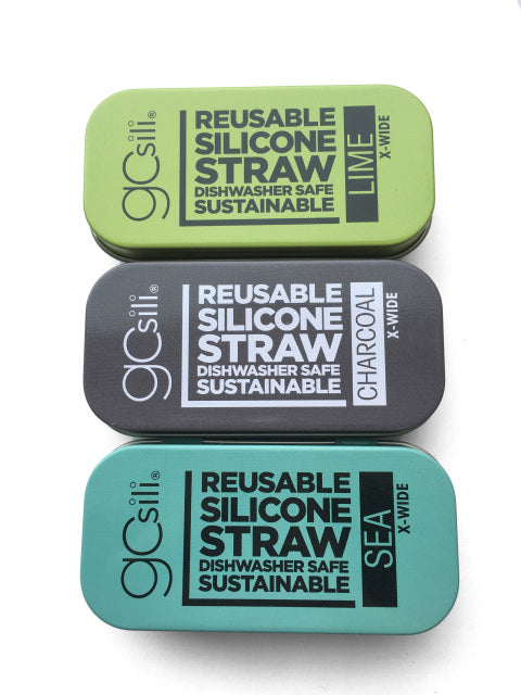 GoSili Reusable X-Wide Silicone Straw with Travel Tin Case